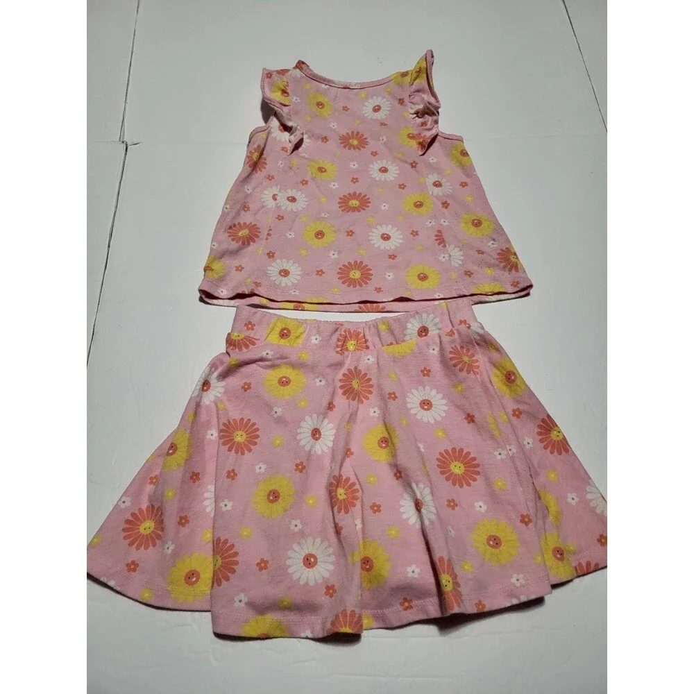 (#9) The Childer's Place Girl Pink Top & Skirt Outfit Toddler 2T